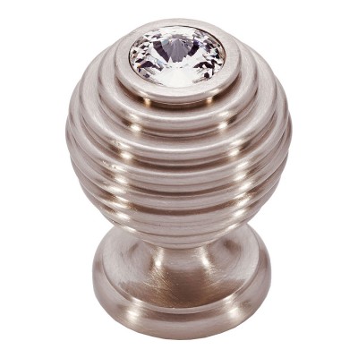 Ручка эксклюзив кнопка 15.030 SWA 29 цвет никель, кристалл Swarovski диаметр 30 мм