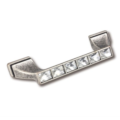 Ручка эксклюзив скоба 15.139.96.SWA.16 античное серебро кристаллы Сваровски длина 130 мм 