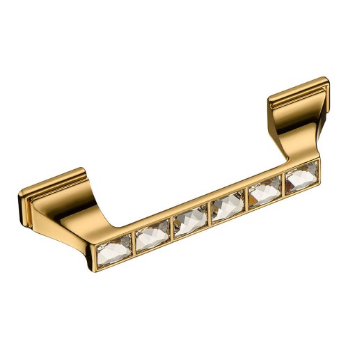 Ручка эксклюзив скоба 15.139.96.SWA.19 глянцевое золото кристаллы Сваровски длина 130 мм