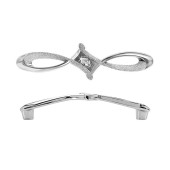 Ручка скоба 15.172.96.07 SWA DIA цвет глянцевый хром, кристалл Swarovski длина 112 мм, крепление 96 мм