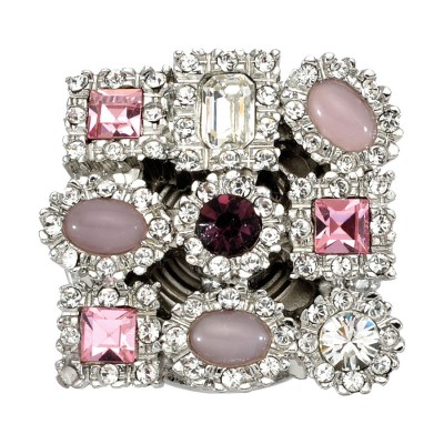 Ручка эксклюзив кнопка 16.25 MO 15 цвет глянцевое серебро, кристаллы ширина 26 мм 