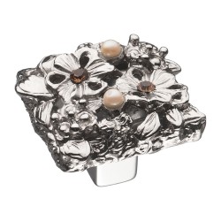 Ручка эксклюзив кнопка 20.35 MO07 Petit Bouquet глянцевый хром кристаллы 