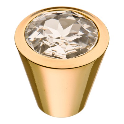 Ручка эксклюзив кнопка 25.355.35.SWA.19 глянцевое золото кристалл Сваровски 