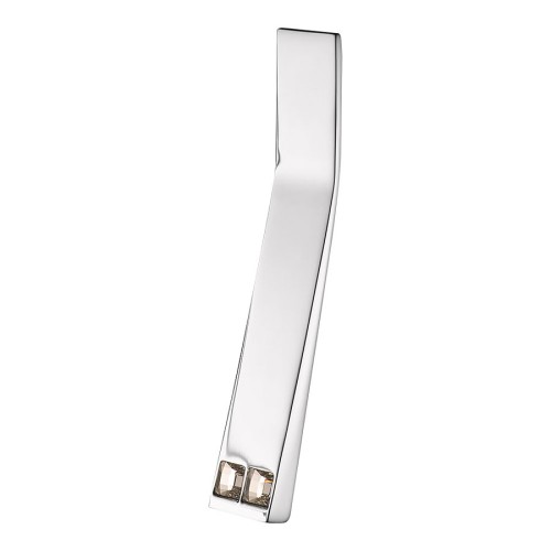 Ручка скоба 25144-005-32-SWR глянцевый хром, кристаллы Swarovski длина 145 мм, крепление 32 мм 