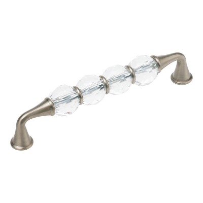 Ручка эксклюзив скоба 2537-006-128 длина 144 мм никель горный хрусталь Ручка эксклюзив скоба 2537-006-128 длина 144 мм никель горный хрусталь