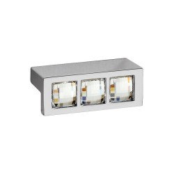 Ручка эксклюзив кнопка 7165.0045.026 цвет глянцевый хром, кристаллы Сваровски длина 45 мм, крепление 32 мм 