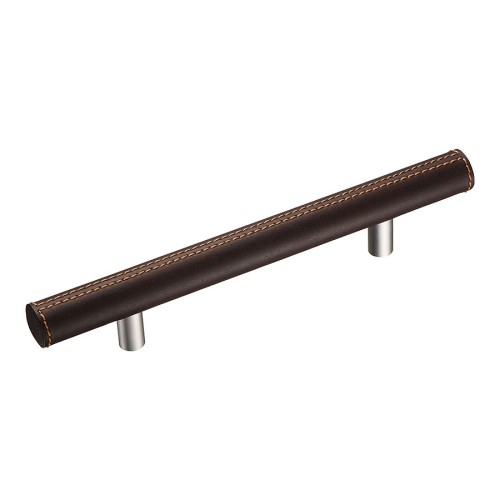 Ручка эксклюзив рейлинг 7524.0128.021.176 коричневая кожа длина 210 мм, крепление 128 мм