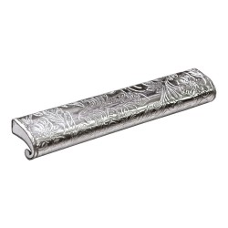 Ручка эксклюзив скоба 7693.0168.071.173 серебряная кожа длина 168 мм, крепление 64 мм