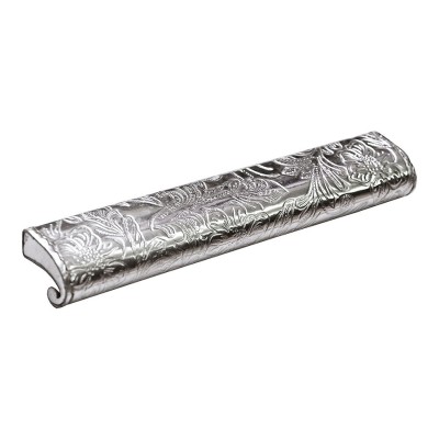 Ручка эксклюзив скоба 7693.0168.071.173 серебряная кожа длина 168 мм, крепление 64 мм