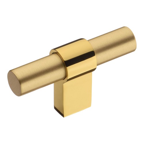 Ручка кнопка 8770 0008 GL-BB цвет глянцевое / матовое золото длина 60 мм