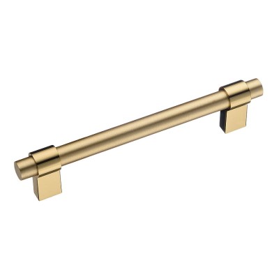 Ручка рейлинг 8770 0128 GL-BB цвет глянцевое / матовое золото длина 163 мм, крепление 128 мм