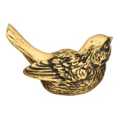 Ручка кнопка Птичка Терра 90047-Б цвет бронза с золотой патиной длина 85 мм (правая)