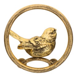 Ручка кнопка Птичка Терра 90087-Б/Бр цвет бронза с золотой патиной диаметр 113 мм