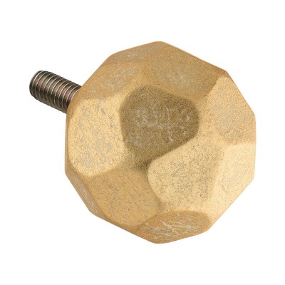 Ручка кнопка Сфера 90107-АС Мзл цвет слоновая кость с патиной мраморное золото диаметр 30 мм