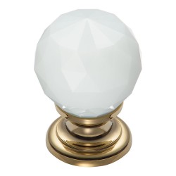 Ручка эксклюзив кнопка 9992-102 глянцевое золото белый кристалл диаметр 30 мм 