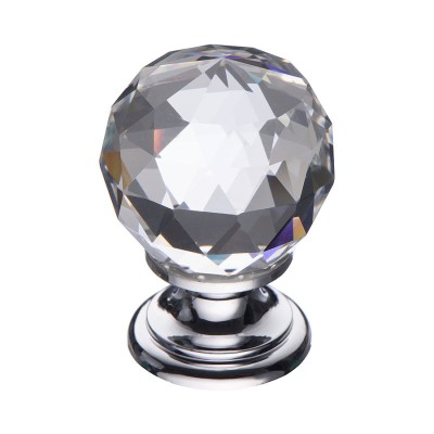 Ручка эксклюзив кнопка 9993-400 глянцевый хром прозрачный кристалл диаметр 25 мм Ручка эксклюзив кнопка 9993-400 глянцевый хром прозрачный кристалл диаметр 25 мм