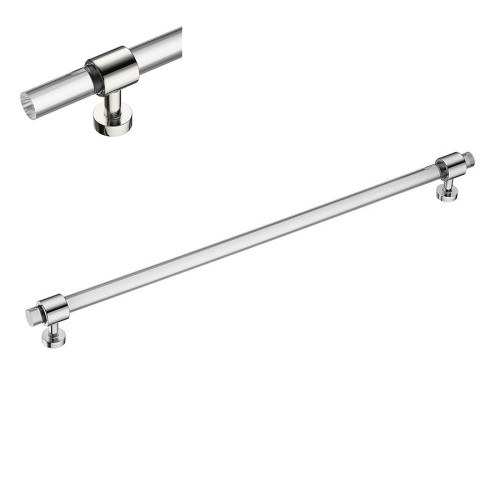 Ручка эксклюзив рейлинг BU 020.320.07 глянцевый хром, прозрачное стекло длина 356 мм, крепление 320 мм