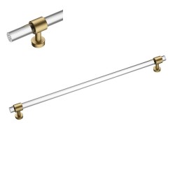 Ручка эксклюзив рейлинг BU 020.320.36 полированная латунь, прозрачное стекло длина 356 мм, крепление 320 мм Ручка эксклюзив рейлинг BU 020.320.36 полированная латунь, прозрачное стекло длина 356 мм, крепление 320 мм