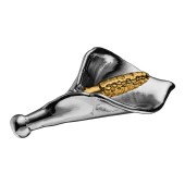 Ручка кнопка лилия LALE-51-GOLD цвет глянцевый никель, золото длина 70 мм 