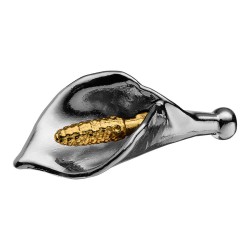 Ручка кнопка лилия LALE-51-GOLD цвет глянцевый никель, золото длина 70 мм Ручка кнопка лилия LALE-51-GOLD цвет глянцевый никель, золото длина 70 мм