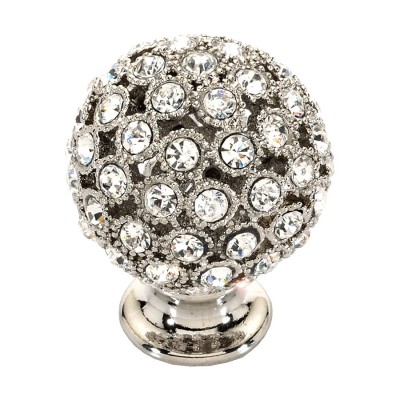 Ручка эксклюзив кнопка шар MOB 472 26 SWA 07 цвет глянцевый хром, кристаллы Сваровски диаметр 26 мм