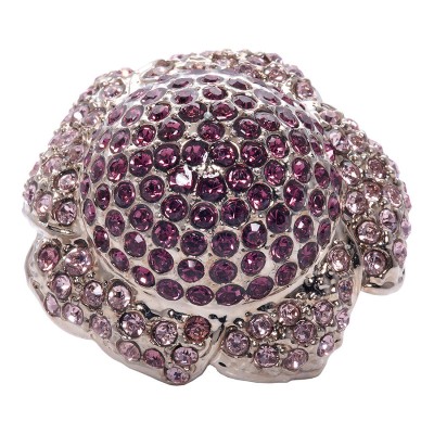 Ручка эксклюзив кнопка PM03 цвет глянцевый хром, рубиновые кристаллы Сваровски диаметр 34 мм 