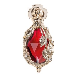 Ручка капля PM11 цвет латунь, красный кристалл длина 75 мм Ручка капля PM11 цвет латунь, красный кристалл длина 75 мм