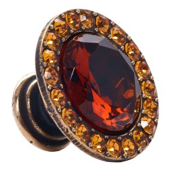 Ручка эксклюзив кнопка PM21 цвет античная бронза, рубиновый кристалл диаметр 38 мм  