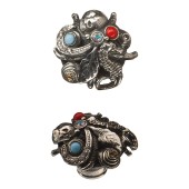 Ручка эксклюзив кнопка PV2122/K цвет старое серебро, кристаллы диаметр 35 мм