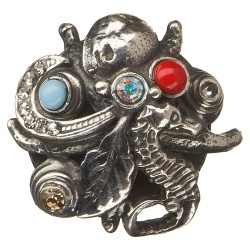 Ручка эксклюзив кнопка PV2122/K цвет старое серебро, кристаллы диаметр 35 мм Ручка эксклюзив кнопка PV2122/K цвет старое серебро, кристаллы диаметр 35 мм