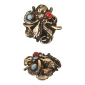 Ручка эксклюзив кнопка PV2122/L цвет латунь, кристаллы диаметр 35 мм