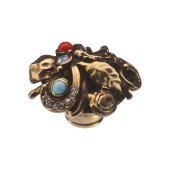 Ручка эксклюзив кнопка PV2122/L цвет латунь, кристаллы диаметр 35 мм