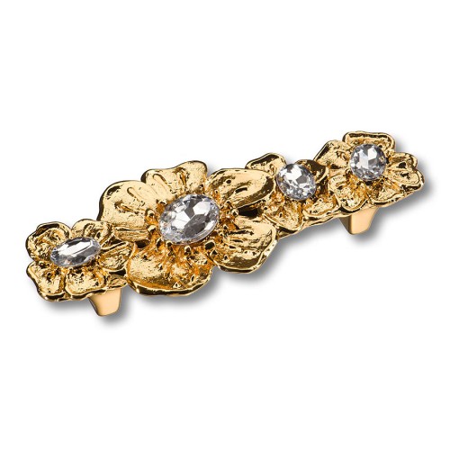 Ручка эксклюзив скоба 03.96.MO19 Monfleur глянцевое золото кристалл Ручка эксклюзив скоба 03.96.MO19 Monfleur глянцевое золото кристалл