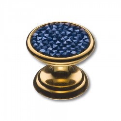 Ручка эксклюзив кнопка 07150-315 глянцевое золото синий кристалл 