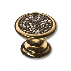 Ручка эксклюзив кнопка 07150-317 глянцевое золото серебряный кристалл