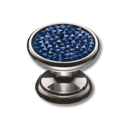 Ручка эксклюзив кнопка 07150-515 глянцевый хром синий кристалл