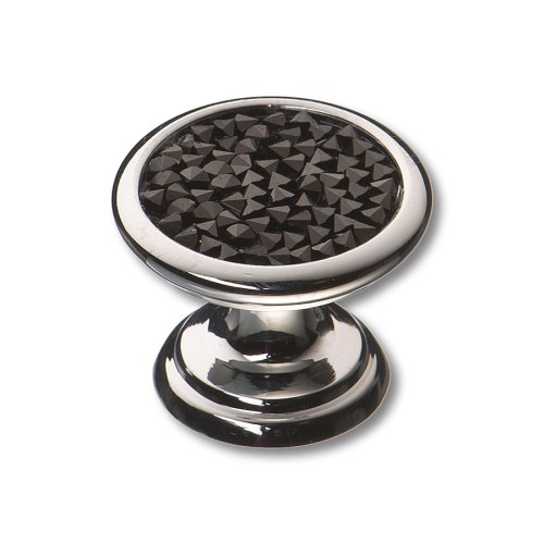 Ручка эксклюзив кнопка 07150-520 глянцевый хром черный кристалл