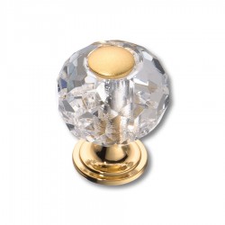 Ручка эксклюзив кнопка 0737-003-1 глянцевое золото кристалл 