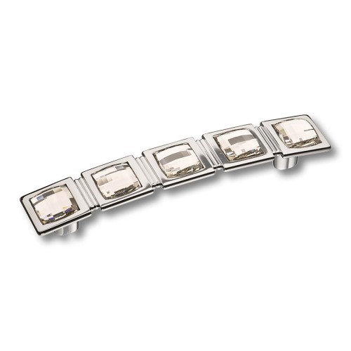 Ручка эксклюзив скоба 15.183.128.SWA.07 глянцевый хром, кристаллы Swarovski длина 168 мм, крепление 128 мм 