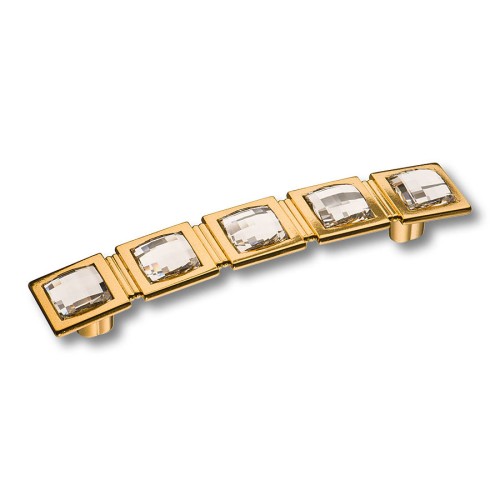 Ручка эксклюзив скоба 15.183.128.SWA.19 глянцевое золото 24К, кристаллы Swarovski длина 168 мм, крепление 128 мм Ручка эксклюзив скоба 15.183.128.SWA.19 глянцевое золото 24К, кристаллы Swarovski длина 168 мм, крепление 128 мм