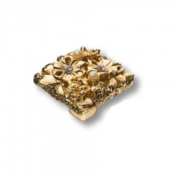 Ручка эксклюзив кнопка 20.35 MO19 Petit Bouquet глянцевое золото кристаллы 