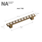 Ручка эксклюзив скоба 7162.0096.002 античная бронза кристаллы Сваровски длина 128 мм