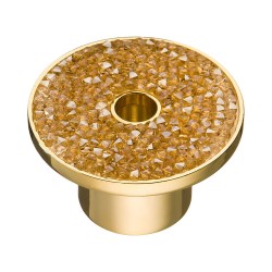 Ручка эксклюзив кнопка STONE16/O-SW/O глянцевое золото, кристаллы Сваровски золото диаметр 44 мм 