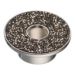 Ручка эксклюзив кнопка STONE32/CP-SW/A глянцевый хром, кристаллы Сваровски графит диаметр 66 мм 