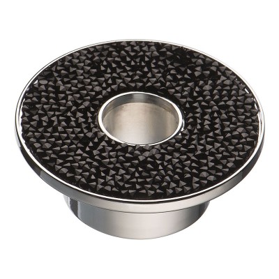 Ручка эксклюзив кнопка STONE32/CP-SW/N глянцевый хром, кристаллы Сваровски черный диаметр 66 мм 