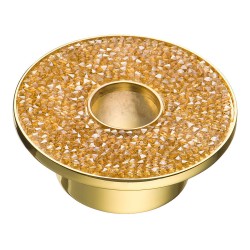 Ручка эксклюзив кнопка STONE32/O-SW/O глянцевое золото, кристаллы Сваровски золото диаметр 66 мм