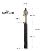 Ручка эксклюзив скоба SULTAN-10-128-WHITE-KREM глянцевый хром, белая керамика длина 260 / 690 мм, крепление 128 мм 