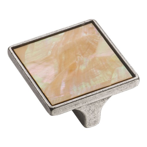 Ручка кнопка 15.326.32 MP 05 16 цвет старое серебро, перламутровая керамика ширина 45 мм 