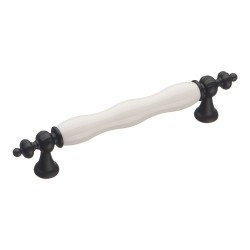 Ручка скоба 1670-85-128-000 черный, белая керамика длина 176 мм, крепление 128 мм Ручка скоба 1670-85-128-000 черный, белая керамика длина 176 мм, крепление 128 мм