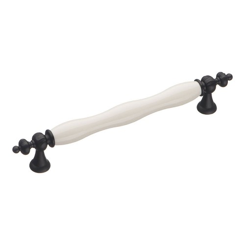 Ручка скоба 1670-85-160-000 черный, белая керамика длина 210 мм, крепление 160 мм 
